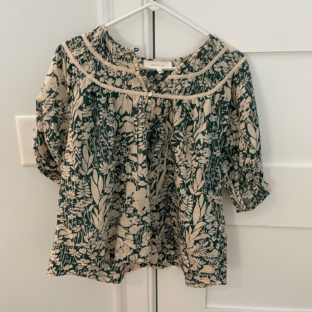 The Great Storyteller Top, Palm Leaf Island Floral Sz 1